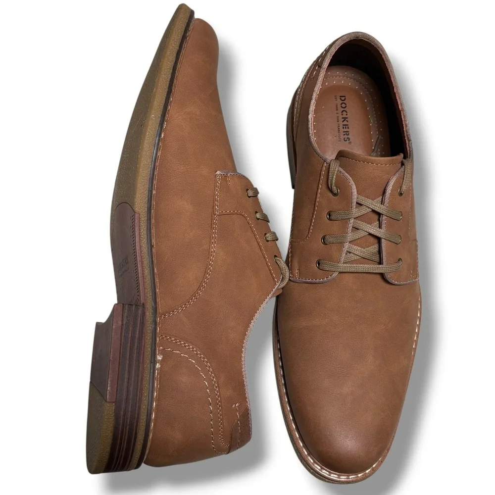 Dockers Mens Tan Brown Plain Toe Oxford Dress Shoes 90-42630 Size 13M